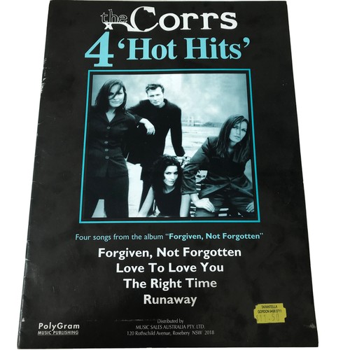 The Corrs Sheet Music Song Book Rare Hot Hits 90s Pop Music Vitnage Piano Guitar