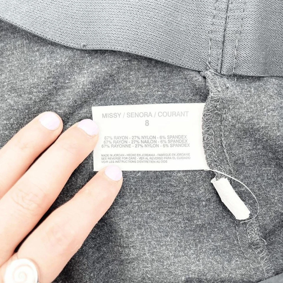 Leggings plisados Gloria Vanderbildt para mujer talla 8 gris pierna ancha informales Foto 3 de 4