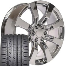 22 Inch Chrome 5409 Rims Goodyear Tire Set Fits Escalade Yukon Sierra