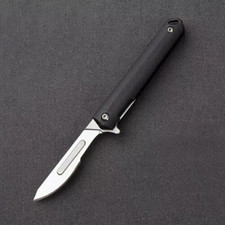 Cuchillo utilitario de bolsillo reemplazar hoja bisturí EDC exterior camping cuchillo plegable G10