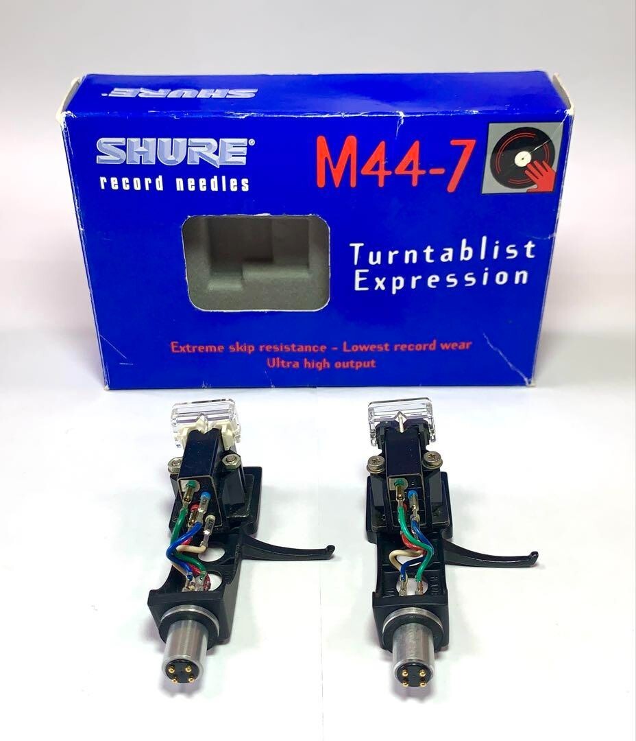 SHURE M44G M44-7 Cartridges w/ Technics Headshell Original