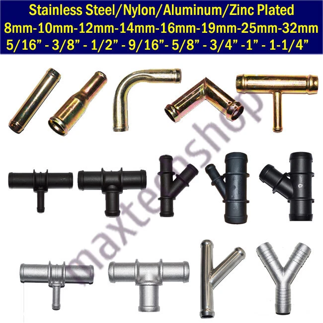 TEE Y ELBOW Heater Hose Fitting Connector Adapter Pipe Water Coolant Flange  Inch | eBay