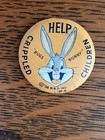 1958 ~ BUGS BUNNY "Help Crippled Children" Warner Brothers Fold Over Button/Pin — photo 2