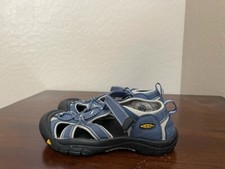 Keen Unisex Kids Newport H2 Hiking Sport Sandals Blue Black Hook Loop Cut Out 5