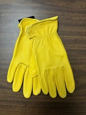 Women’s Deerskin Leather Gloves Tan Unlined Casual Real Leather, Medium