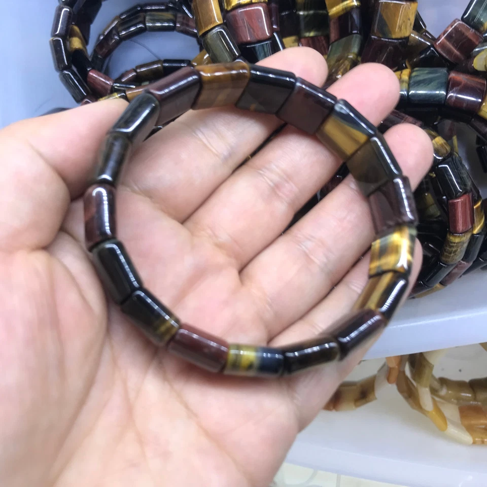 1 PIEZA Pulsera Elástica Cuarzo Piedra Ojo de Tigre Color Natural Regalo Reiki Suerte 01 Foto 2 de 4