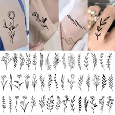Flower Tattoo Sticker Temporary Fake Tattoo Water Transfer Body Art Long Lasting