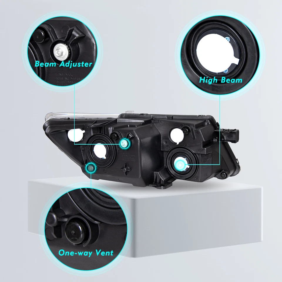 For 2009-2018 Dodge Journey Headlights OEM Black Amber Headlamps Left&Right Side Foto 3 de 4