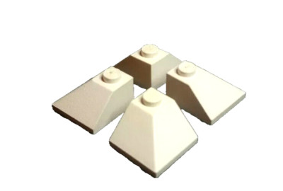 4 x LEGO  3045 System,gelbe Dachsteine,Dachecken, Roof Tile,Slope in 2x2/45°Neu