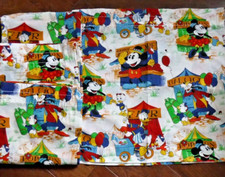 Vintage Disney Curtains Mickey Mouse Friends Fair Carnival 4 Panels FREE SHIP