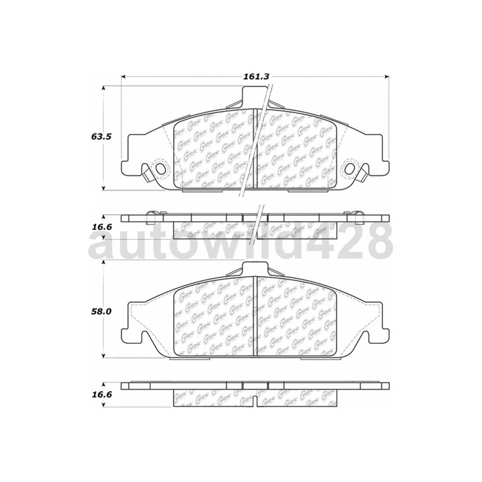 Комплект передних тормозных колодок и роторов Centric подходит для Chevrolet Classic 2,2 л 2004 2005 - Изображение 2 из 4
