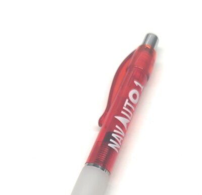 30ct Lot Misprint Retractable Gel Ink Pens - Thick Barrel, Rubber Grip - Blue/White