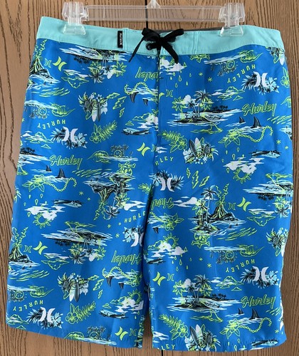 Hurley Boys 20/30 Swim Shorts Swimsuit Board Shorts Neptune Blue NWT