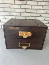 Antique C & E Marshall Co Metal Two-Drawer Watch Parts Cabinet