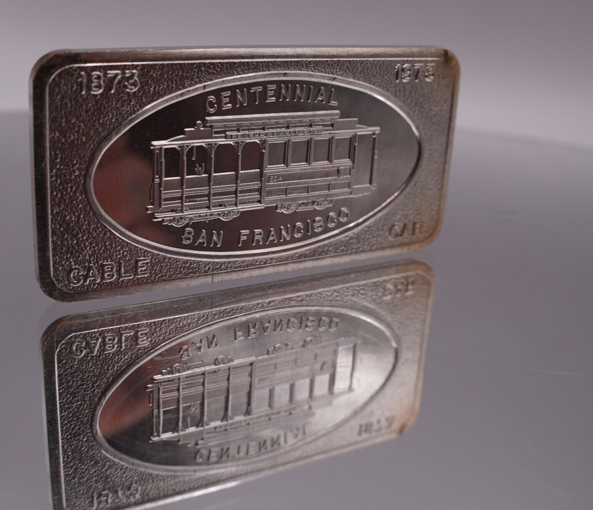 1973 San Francisco Cable Car Patrick Mint 1oz 999 FINE Silver art