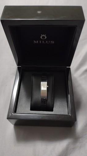 Milus Eridana ERI004 Stainless Steel Rectangle Leather Quartz Women's Watch - Picture 16 of 19