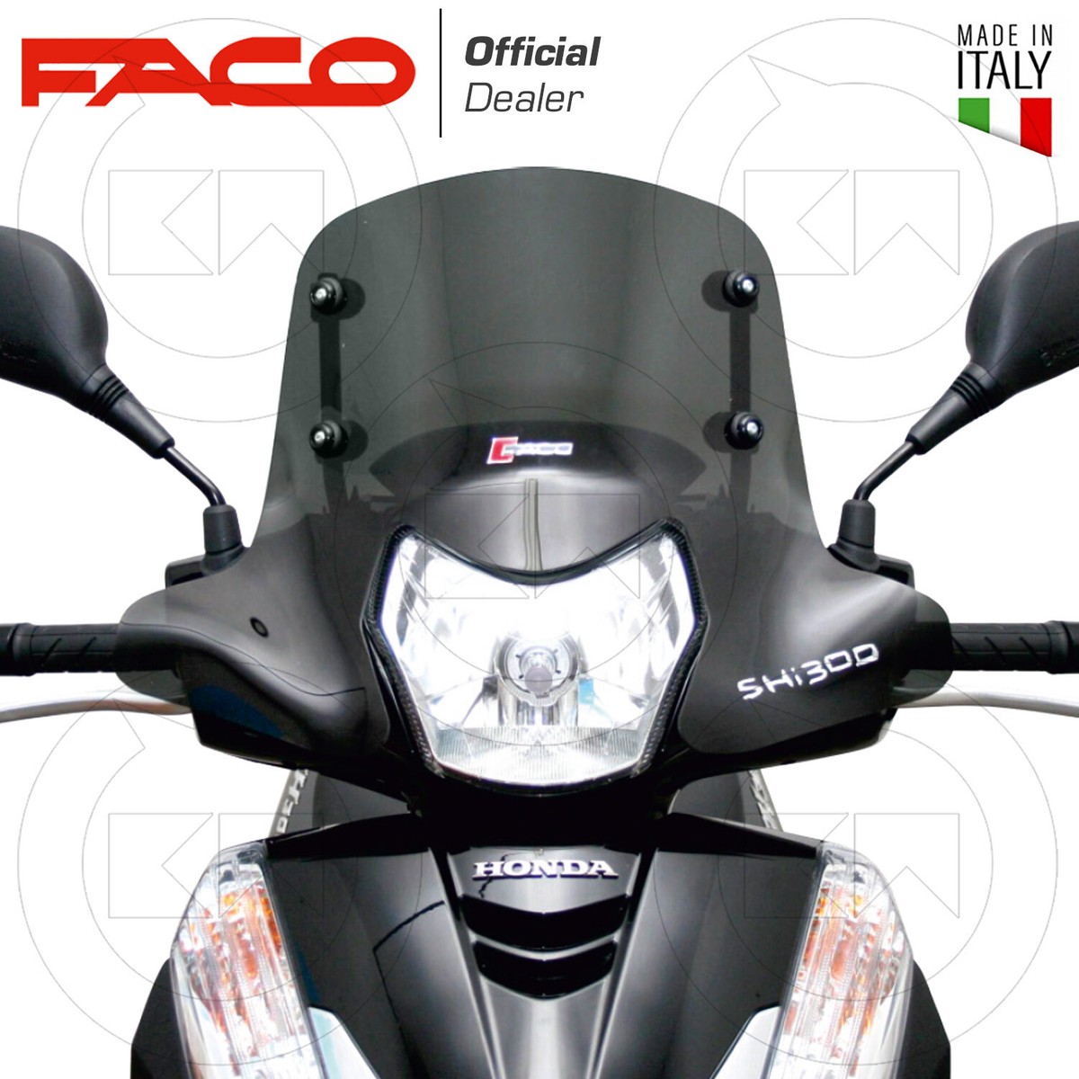 28560 FACO Low Sport Windshield Dark Smoke For Honda SH 300 SH300