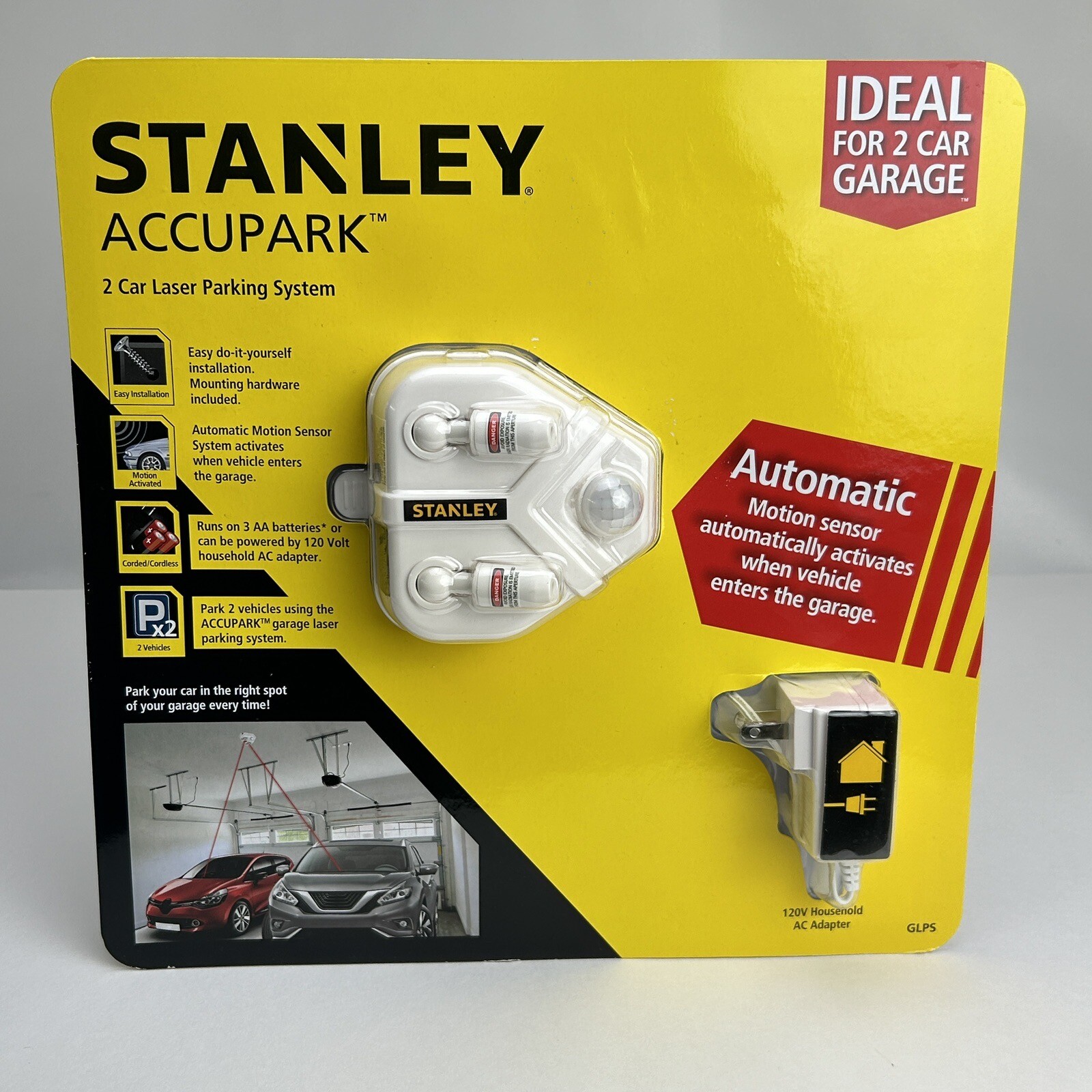 NEW Stanley Accupark Garage Parking 2 Car Laser Parking System Assist