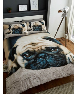 PUG DOG QUILT Cover Doona Duvet Set 