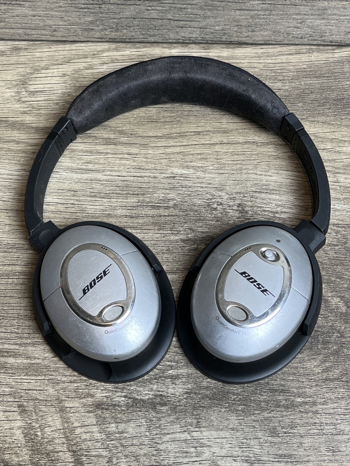 Bose QuietComfort 15 Silver Noise Cancelling Over-Ear Headphones ⚠️NO EAR PADS⚠️-image