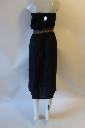 NWT Womens Tina Demel Black "San Fran Sweet" Black, Multi Strapless Maxi Dress S - Picture 5 of 7