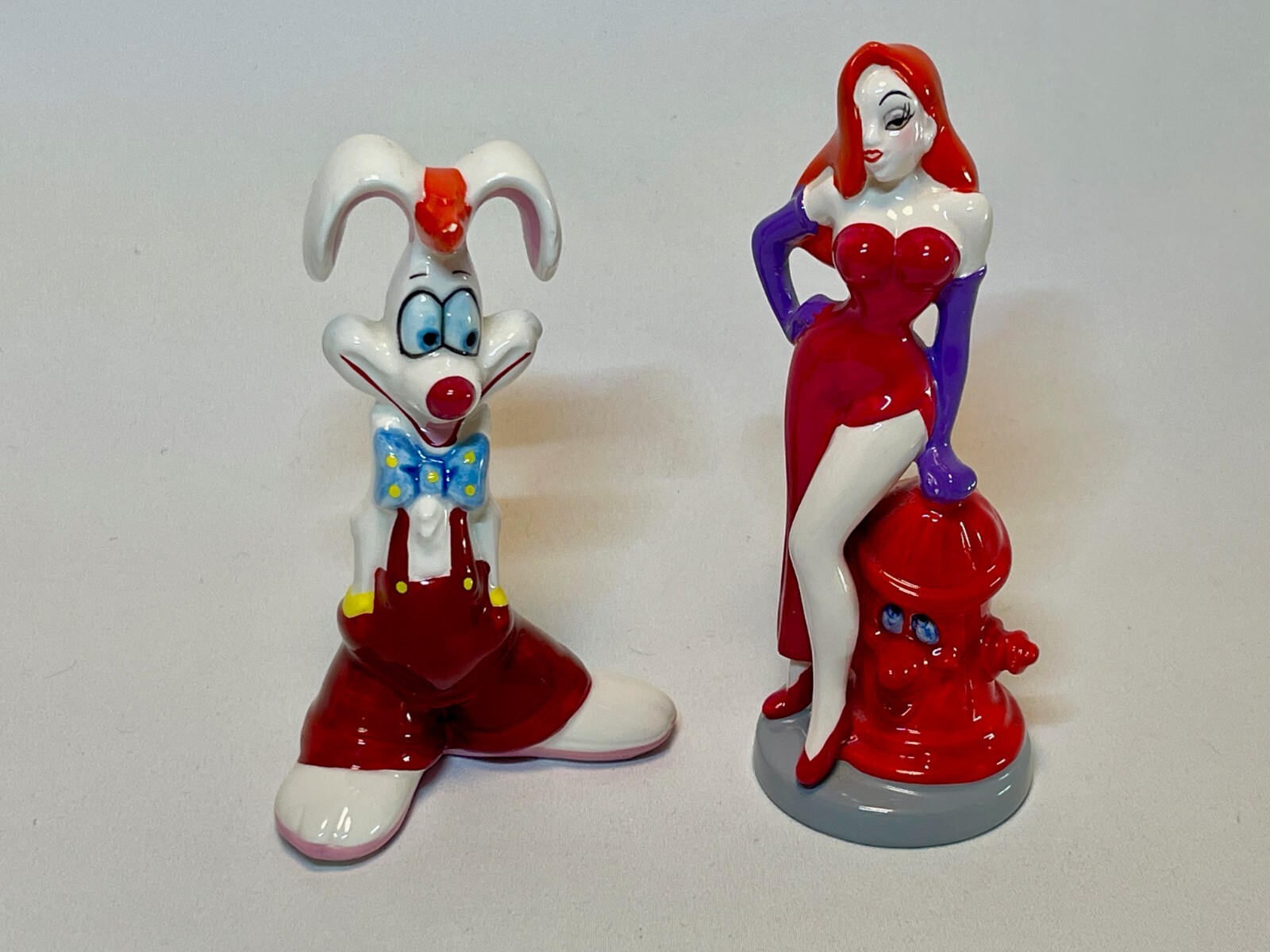Vintage Disney Roger and Jessica Rabbit Ceramic Collectible Set - Rare Pair