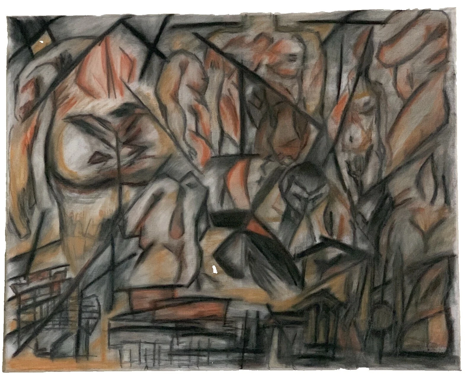 Cubism Nudes Charcoal Art Drawings