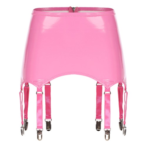 Womens PVC Leather Garter Belt Suspender Performance Clubwear with 8 Metal Clips - Picture 32 of 99