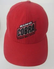 Vtg King Cobra Premium Malt Liquor Black Snapback Hat Advertising made USA A16