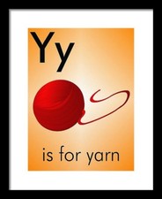 Y is for yarn - Art Print Home Decor Wall Art - Flashcard frame not included 
