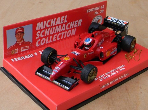 Minichamps 510 964311 Ferrari F310 Michael Schumacher 1st Spain 1996 1:43 MIB