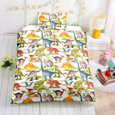 3D Dinosaurier Pflanze Cartoon Kinder Quilt Cover Set Bettwäsche Sets Kissenb...