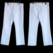 Cache' Vintage White Rhinestone Grommet Jeans