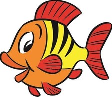 Aufkleber kleiner Fisch Autoaufkleber 11 x 10 cm Sticker Konturschnitt