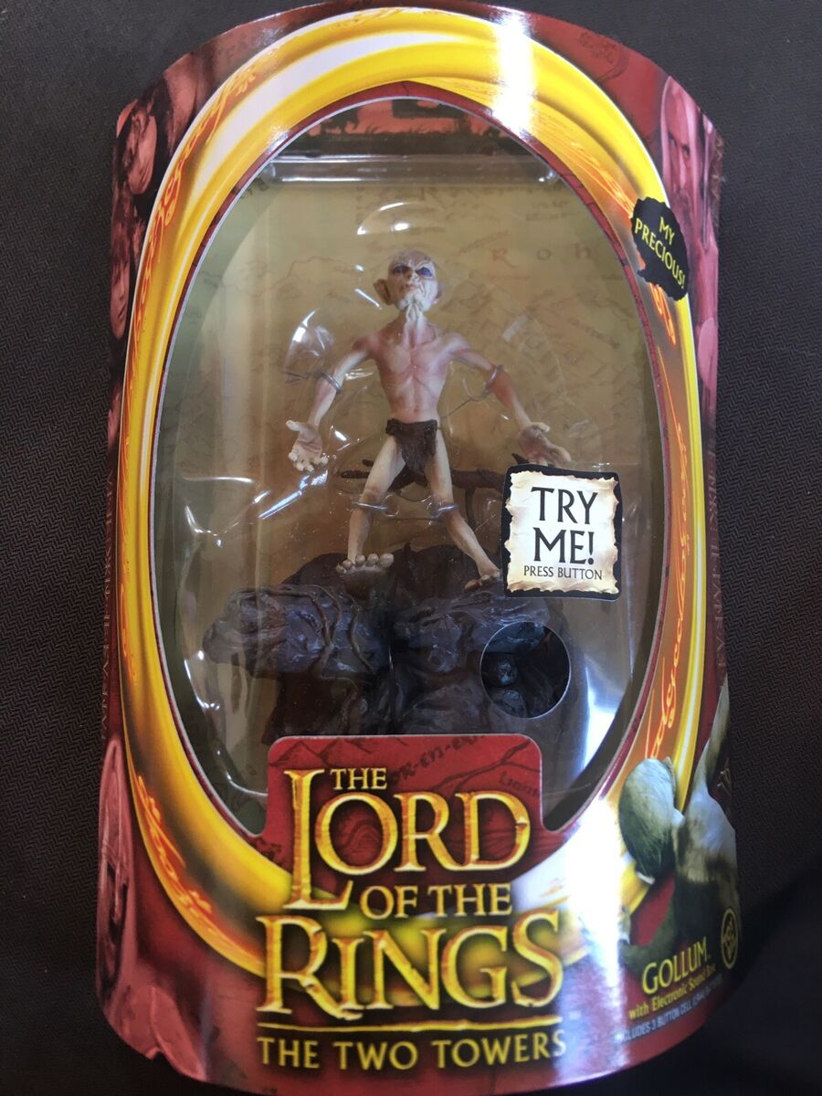 Lord of the Rings GOLLUM with sound base toy biz complete hobbit