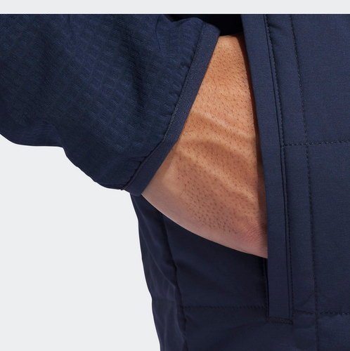 New Adidas Men's Ultimate365 Quilt Dwr 1/2 Zip Pullover Collegiate Navy #IW1391 - Picture 4 of 4