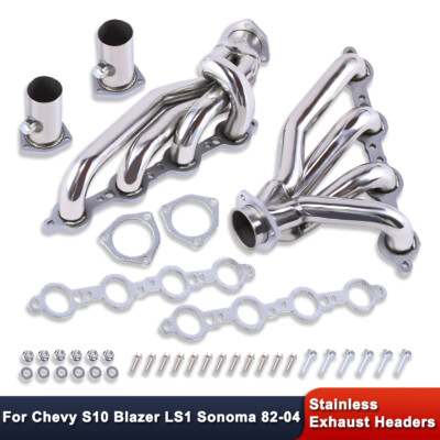 Polished Stainless Steel Exhaust Headers for Chevy 82-04 S10 Blazer LS1 Sonoma