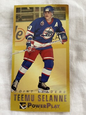 Teemu Selanne 1993-1994 Fleer Power Play Points Leaders Insert #16 Winnipeg Jets