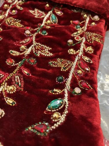 Neiman Marcus Spiritual Magnolia Scroll 54” Tree Skirt + 5 Stockings $1475 NEW - Picture 4 of 12