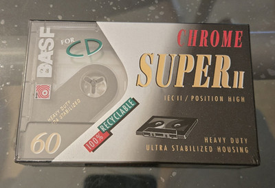 BASF Chrome Super II 60 min Audiokassette IEC II High Heavy Duty Hülle