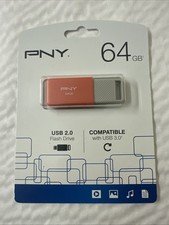 NEW  PNY 64 GB-USB 2.0 COMPATIBLE W/USB 2.0  - ORANGE
