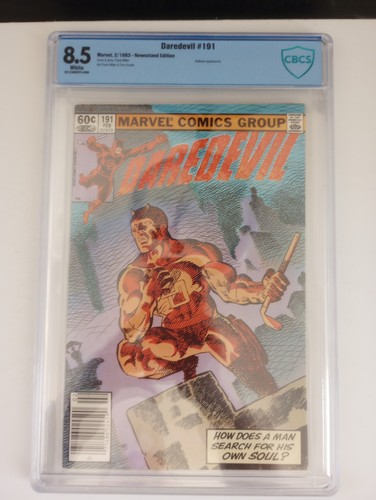 DAREDEVIL #191 CBCS 8.5 last Frank Miller art; Newsstand 1983 Marvel Comics