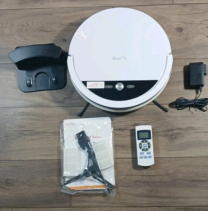 ILIFE Robot Vacuum Cleaner V4 Charger, Extra Bristle & Remote - Used Few Times