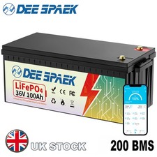36V 100Ah Lithium LiFePO4 Battery 200A BMS Bluetooth for Solar Golf cart RV