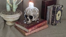 Haunted Mansion Realistic Skull Candle Spooky Halloween Haunt Prop Horror Decor