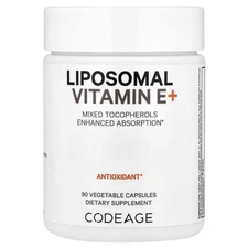 2 X Codeage, Liposomal Vitamin E+, Mixed Tocopherols, 90 Capsules