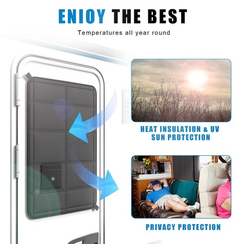 RV Door Window Shade 25''x16'', Foldable Magnetic RV Sun Shade Waterproof Oxf... - Picture 4 of 7