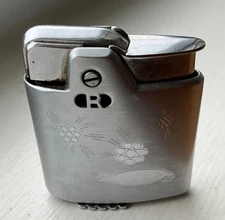 Vintage Ronson Flint Petite Lighter Etched Flowers Silver Tone Newark NJ USA