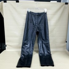 TALBOTS Collection Ladies Sz 4 Black Aniline Soft Leather Dress Pants