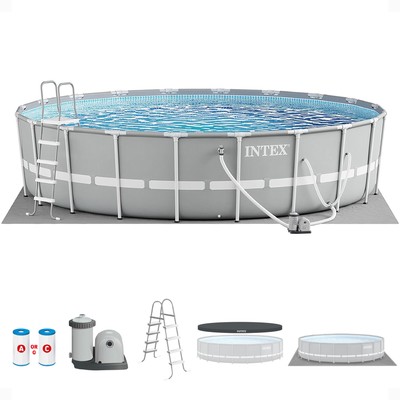 Intex 20ft x 52in Prism Frame Above Ground Pool Set with Filter Pump (Open Box)